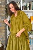 Larc Poet Blouse Mucky Olive 